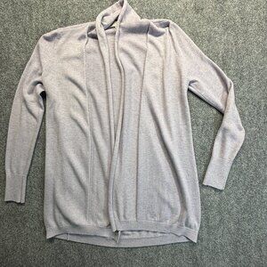 LOFT XS Gray Open Front Wrap Cardigan Sweater Lightweight Knit